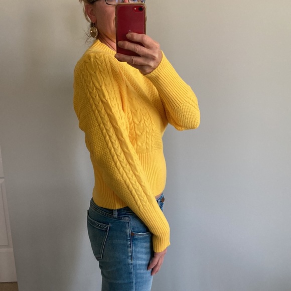 Bright Yellow Ribbed Long Sleeve Sweater - Picture 6 of 11